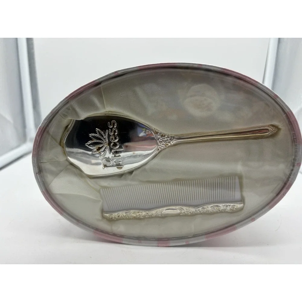 Mud Pie Silver Princess Baby Brush Comb Set